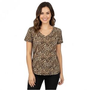 Victoria’s Secret PINK Size S Leopard Print V-Neck T-Shirt